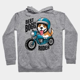 Cartoon dog riding a motorcycle best boggy rider Hoodie